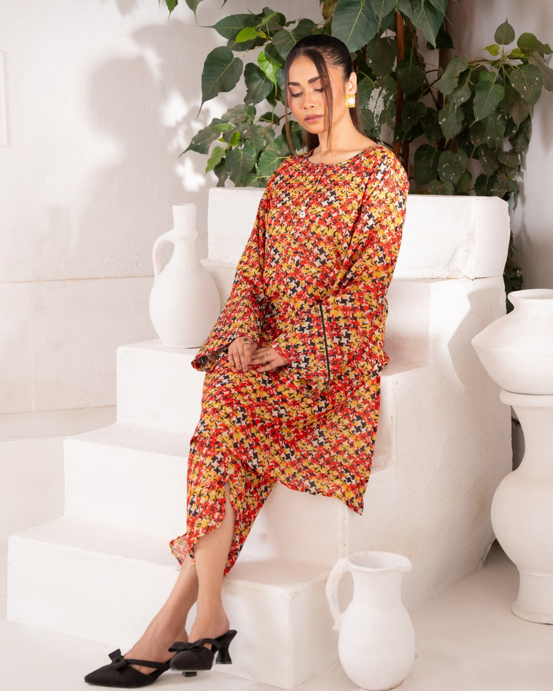 Ayla Studio Stitched PRINTED ESSENTIAL 2PC - Misty Colours