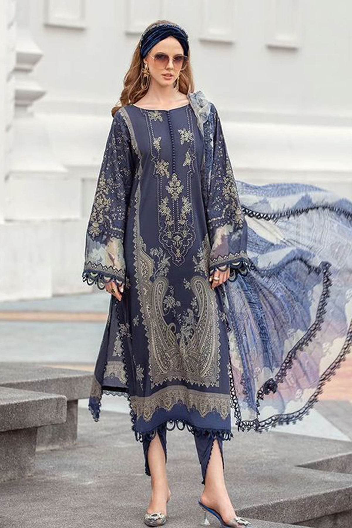 Maria B M Prints Unstitched 3 Piece Lawn Eid Collection'2023-MPT-1805-B