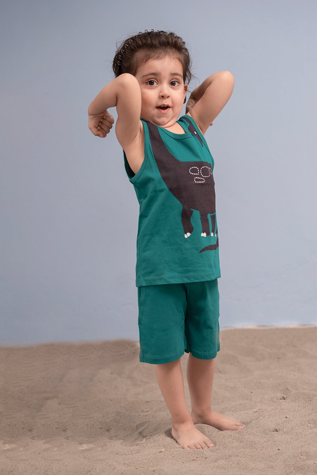 12 AM By Khawar Latif Hanging Dinosaur Kids Tank Top with Shorts