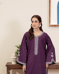 Flutterby Stitched 2 Piece Cotton Satin Winter Collection'2025-Areeba - pr
