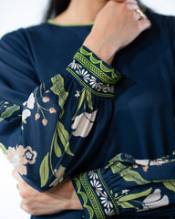 Brandlo PK Elegant Navy Blue Long Dress 2pcs YL 138