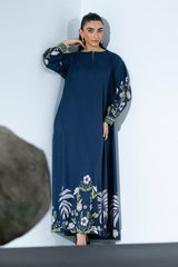 Brandlo PK Elegant Navy Blue Long Dress 2pcs YL 138