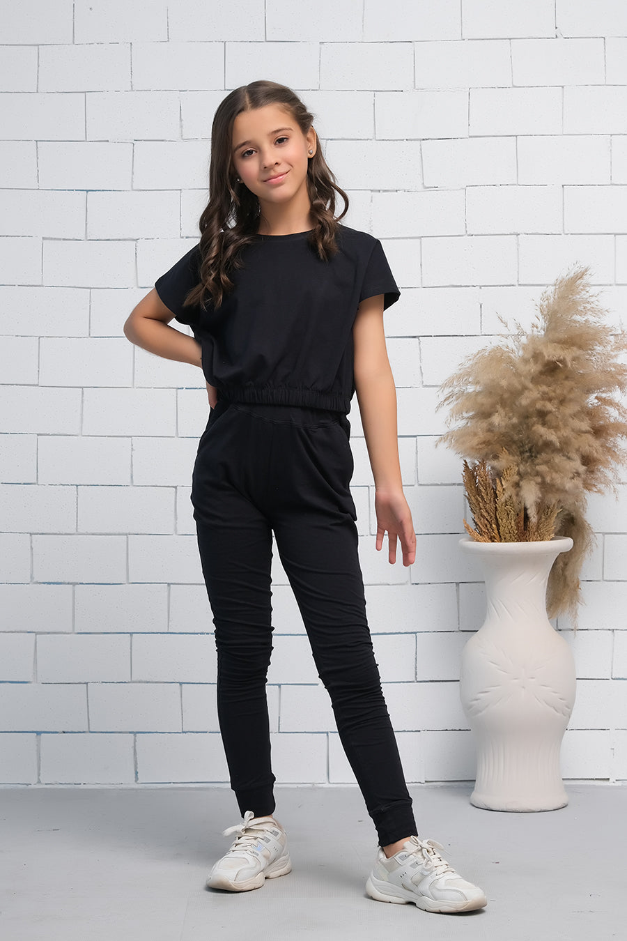 Sprinkles Stitched 2 Piece Summer Co Ord Sets Kids Collection'2025-Black 2Pcs Cord Set with Short Sleeves Shirt and Trouser