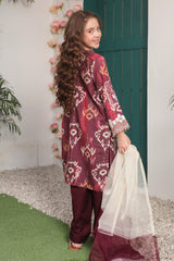 Bahar E Eid By Shanzey Stitched 3 Piece Shimmered Cambric Suit-SHK-5201-Magenta