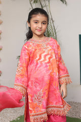 Bahar E Eid By Shanzey Stitched 3 Piece Shimmered Cambric Suit-SHK-5204-Pink