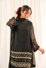 Zouj Unstitched 3 Piece Luxe Chiffon Edit Collection'2025-Midnight Charm