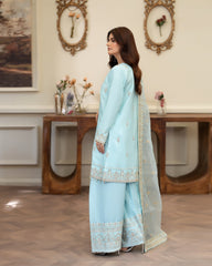 Summer Scent By Nine Needles Stitched 3 Piece Summer Collection'2025-Blue Crush-NP-12