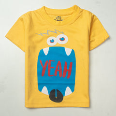 Kjunction Boys Half Sleeves-Printed T-Shirt (Alien)