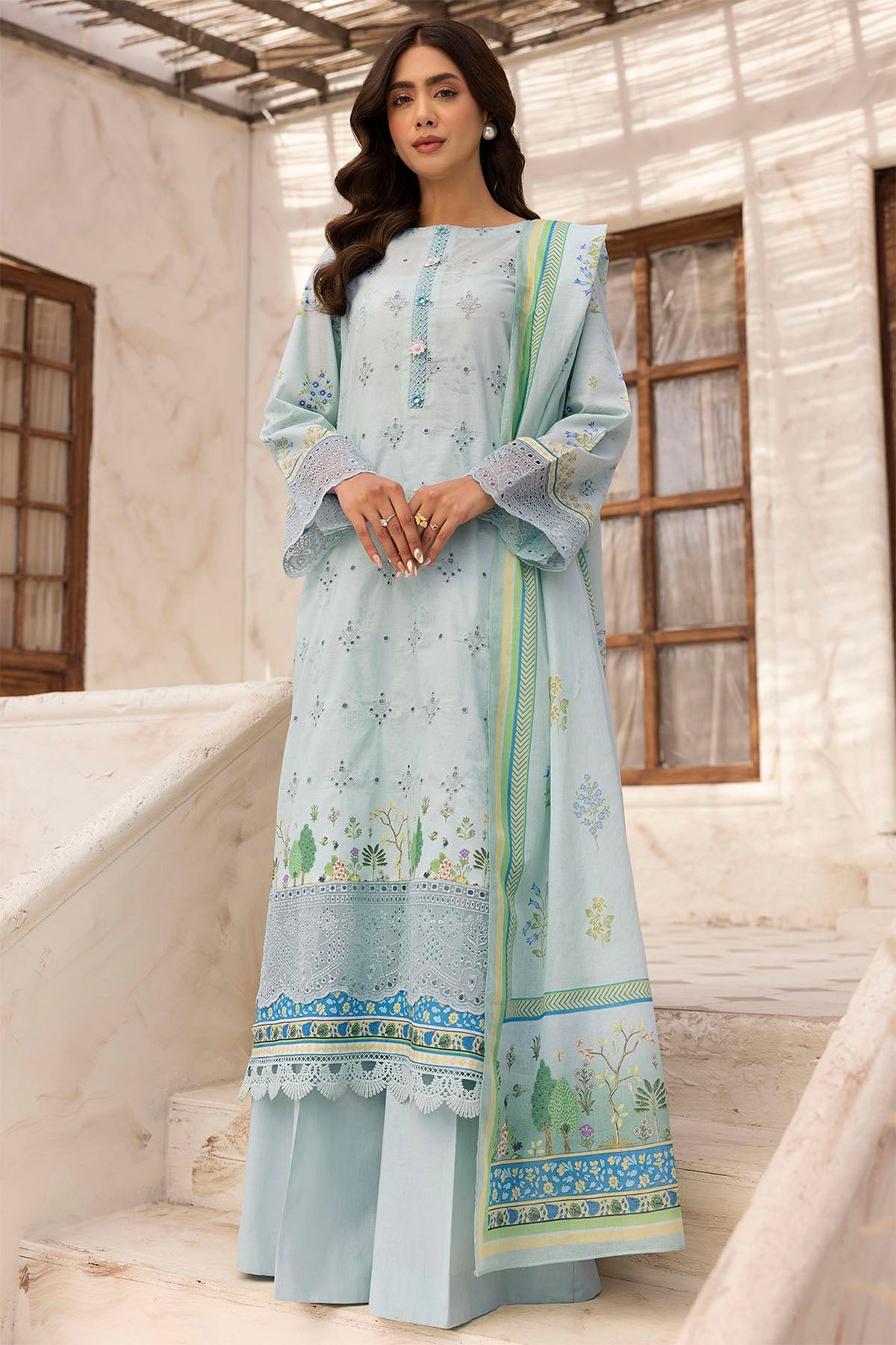 Umang By Motifz Unstitched 3 Piece Digital Printed Emb Lawn 2 Collection'2025-5411-SIRA