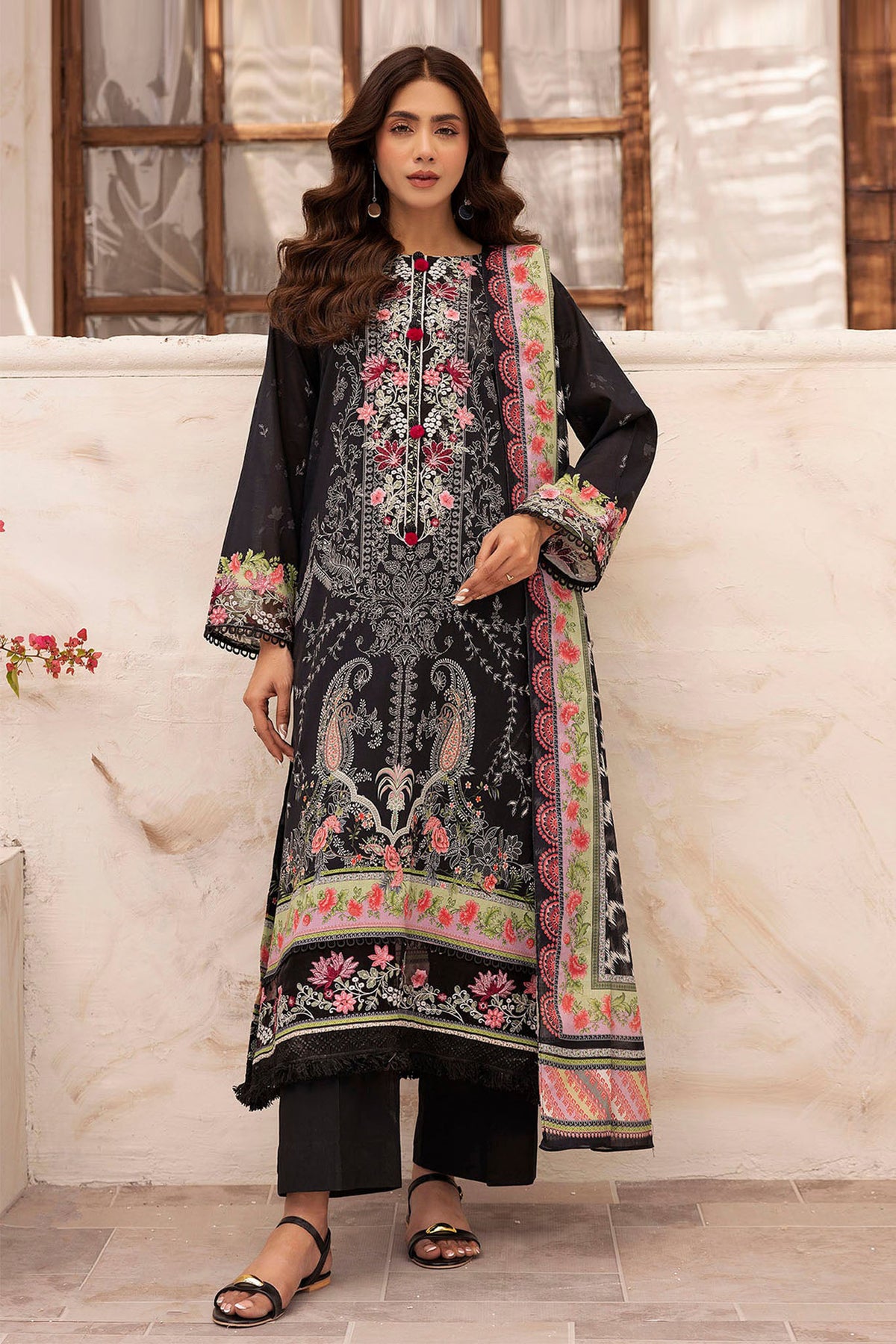 Umang By Motifz Unstitched 3 Piece Digital Printed Emb Lawn 2 Collection'2025-5413-YAREN