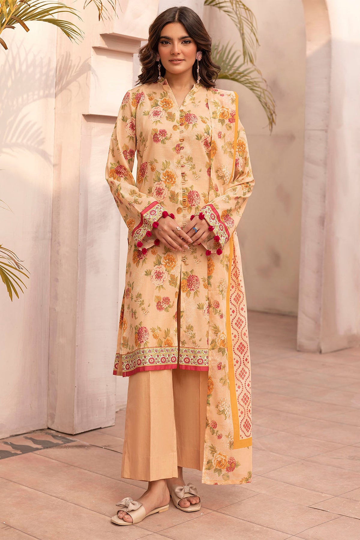 Rang By Motifz Unstitched 3 Piece Digital Printed Lawn Collection'2025-5450-Mina