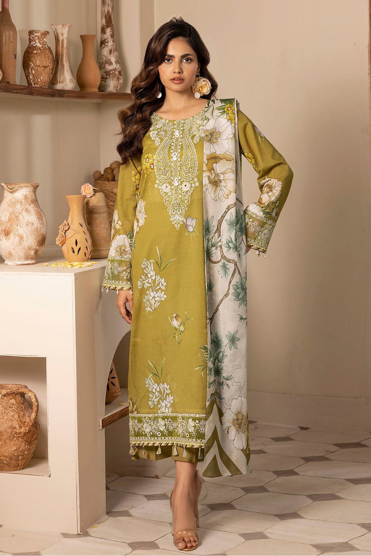 Umang By Motifz Unstitched 3 Piece Digital Printed Emb Lawn Collection'2025-5468-BLOOM