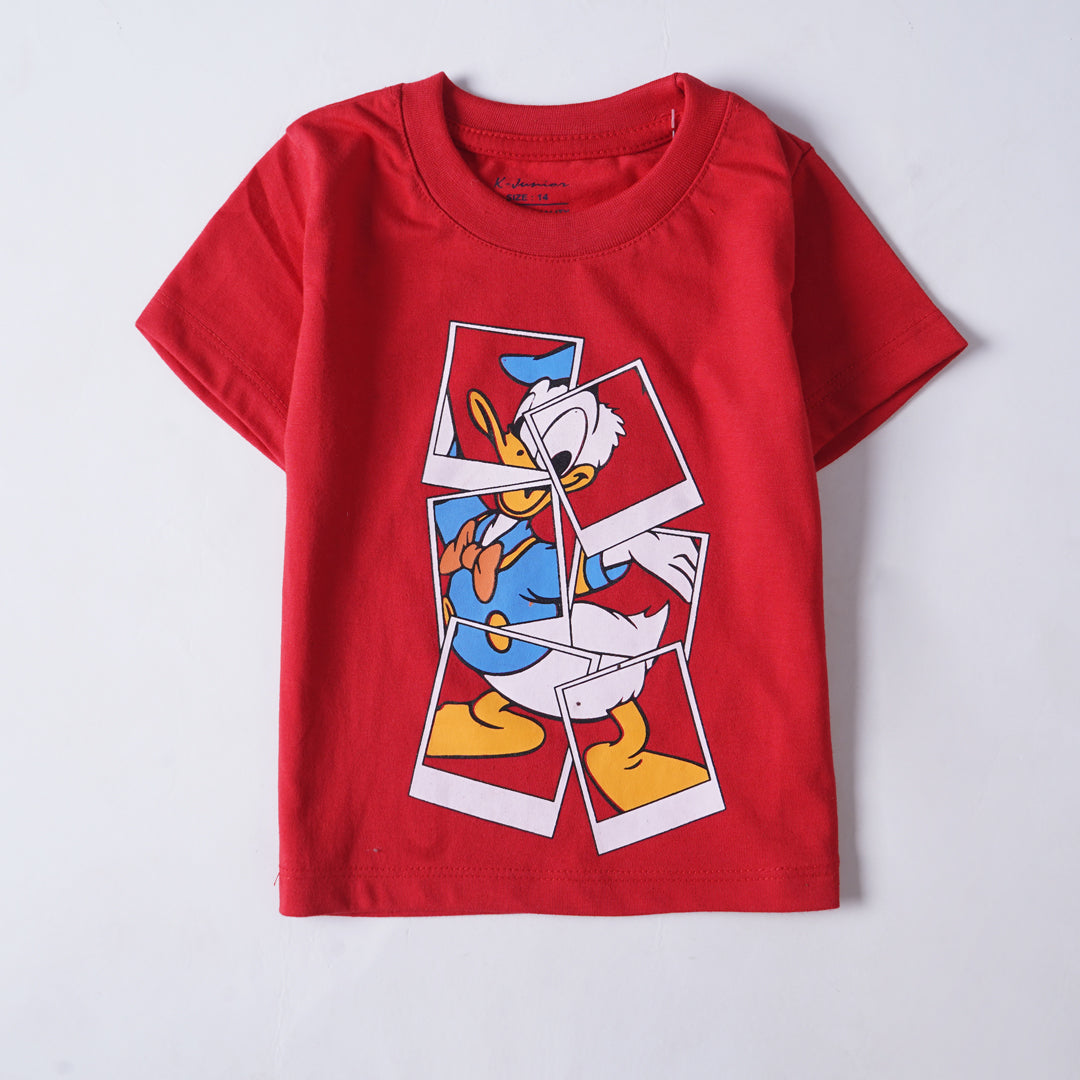 Kjunction Boys Half Sleeves-Printed T-Shirt (Donald)