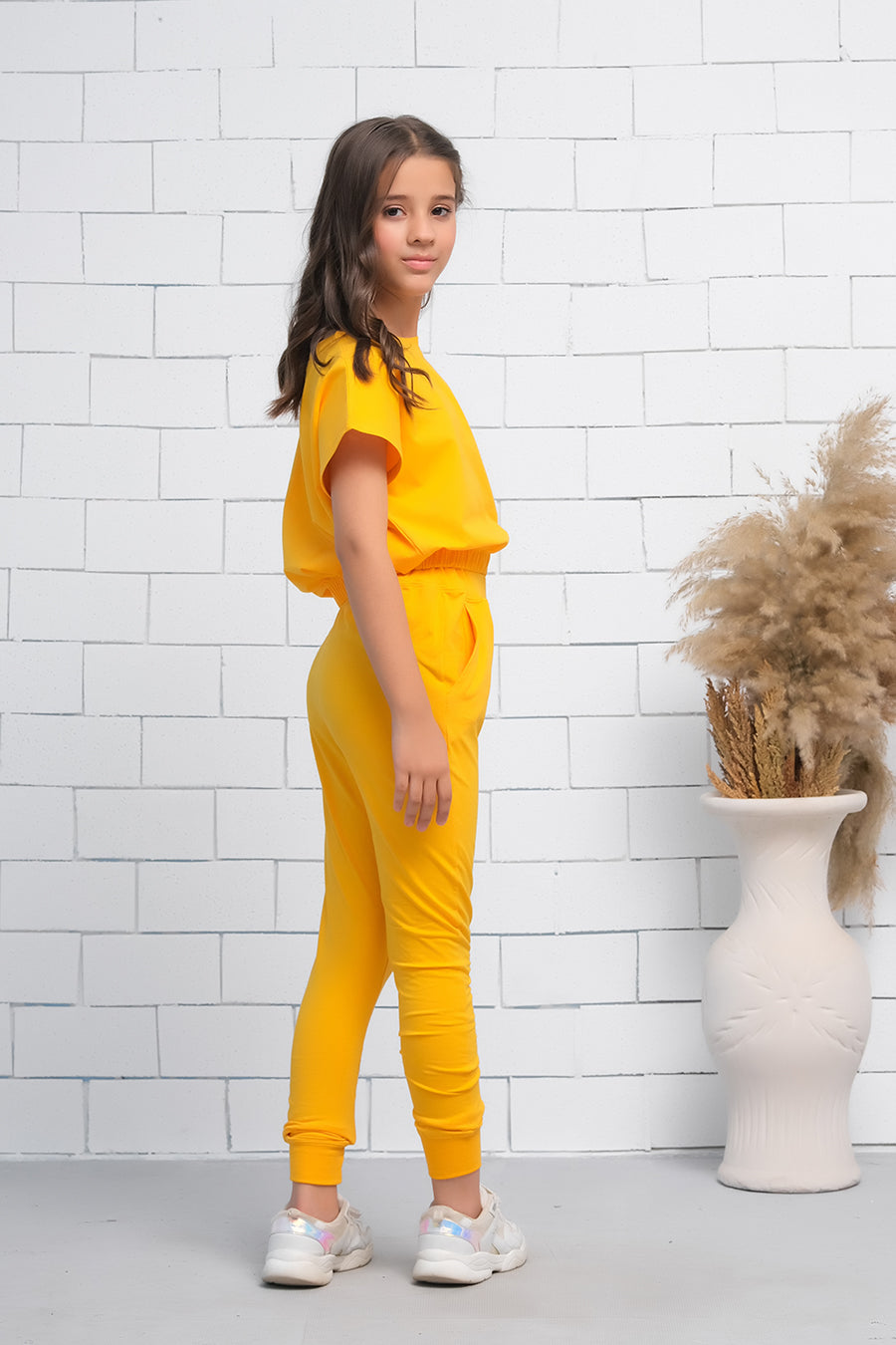 Sprinkles Stitched 2 Piece Summer Co Ord Sets Kids Collection'2025-Yellow 2Pcs Cord Set with Short Sleeves Shirt and Trouser