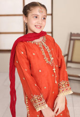 Gota Kinari By Shanzey Stitched 3 Piece Kids Festive Formals Collection'2026-SHK-5505-Rust