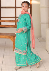 Gota Kinari By Shanzey Stitched 3 Piece Kids Festive Formals Collection'2026-SHK-5506-Sea Green