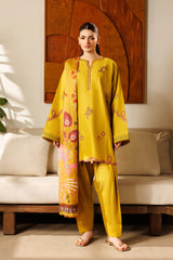 Mistfall By Panache Apparel Stitched 2-3 Piece Emb Cotton Ramadan Edit Suit-Rosette