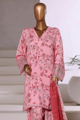 Malika By Sada Bahar Stitched 3 Piece Viscose With Farshi Shalwar Vol-02 Collection'2025-MVF-562-Pink