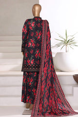 Malika By Sada Bahar Stitched 3 Piece Cutwork Khaddar Vol-01 Collection'2025-5739-Black