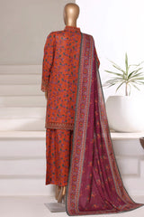 Malika By Sada Bahar Stitched 3 Piece Cutwork Khaddar Vol-01 Collection'2025-5755-Orange