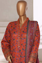 Malika By Sada Bahar Stitched 3 Piece Cutwork Khaddar Vol-01 Collection'2025-5755-Orange