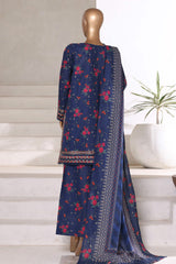 Malika By Sada Bahar Stitched 3 Piece Cutwork Khaddar Vol-01 Collection'2025-5765-Navy Blue