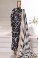 Malika By Sada Bahar Stitched 3 Piece Cutwork Khaddar Vol-01 Collection'2025-5767-Black