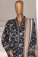 Malika By Sada Bahar Stitched 3 Piece Cutwork Khaddar Vol-01 Collection'2025-5767-Black