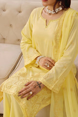 Mahveen By Pak Fabrics Stitched 3 Piece Chikankari Slub Lawn Collection'2025-CL-576