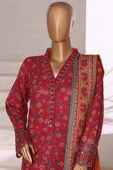 Malika By Sada Bahar Stitched 3 Piece Cutwork Khaddar Vol-01 Collection'2025-5771-Maroon