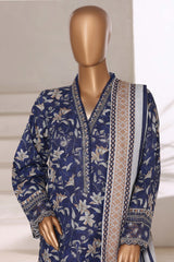 Malika By Sada Bahar Stitched 3 Piece Cutwork Khaddar Vol-01 Collection'2025-5787-Blue