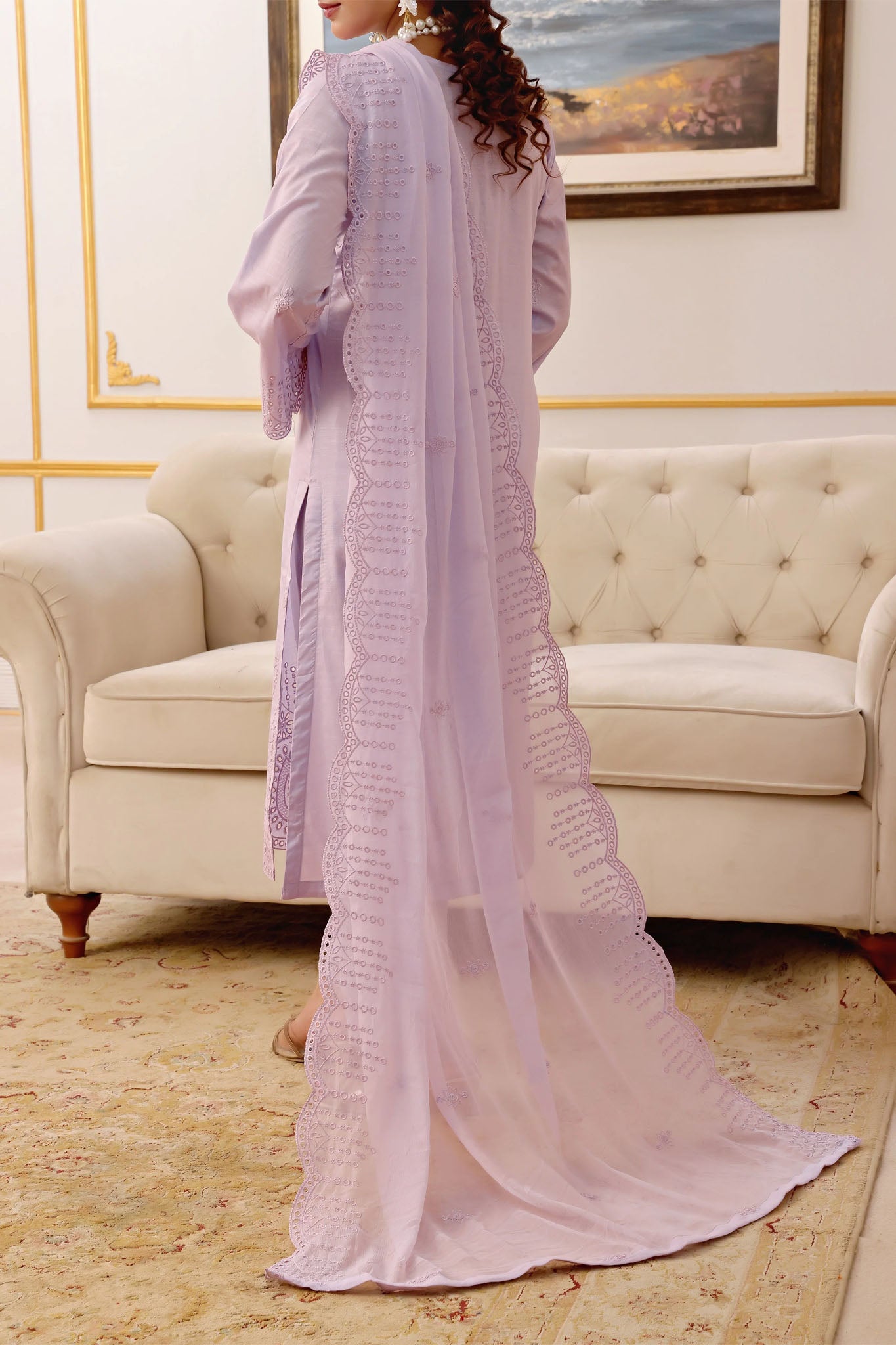 Mahveen By Pak Fabrics Stitched 3 Piece Chikankari Slub Lawn Collection'2025-CL-578