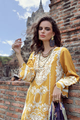 Gulmina Unstitched 3 Piece Luxury Lawn Vol-02 Suit-Topaz Sun