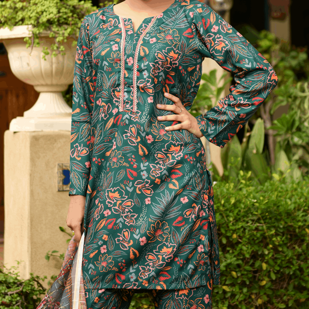 Florals & Printed By Hadar Official Stitched 3 Piece Lawn Collection-Ayte - 3 PC printed