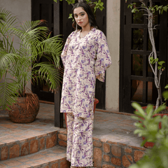 Florals & Printed By Hadar Official Stitched 3 Piece Lawn Collection-Lyra - 3 PC printed