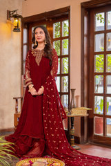 Omal By Komal Stitched 3 Piece Formals Collection'2025-Mehrbano (Frock & Dupatta)