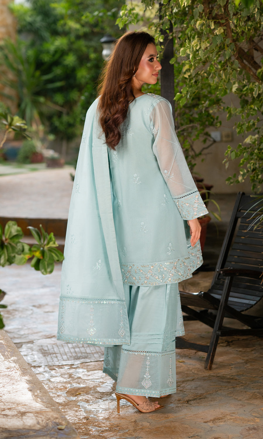 Shamooz Stitched 3 Piece Formals Collection'2025-Ice Blue SE-033