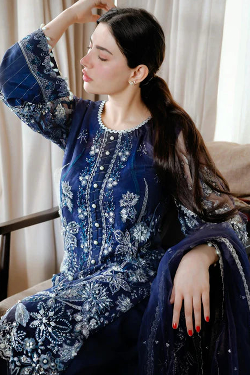 Meeral Stitched 3 Piece Luxury Formals Pret Collection'2025-Meeral - Meena - Meeral Luxe