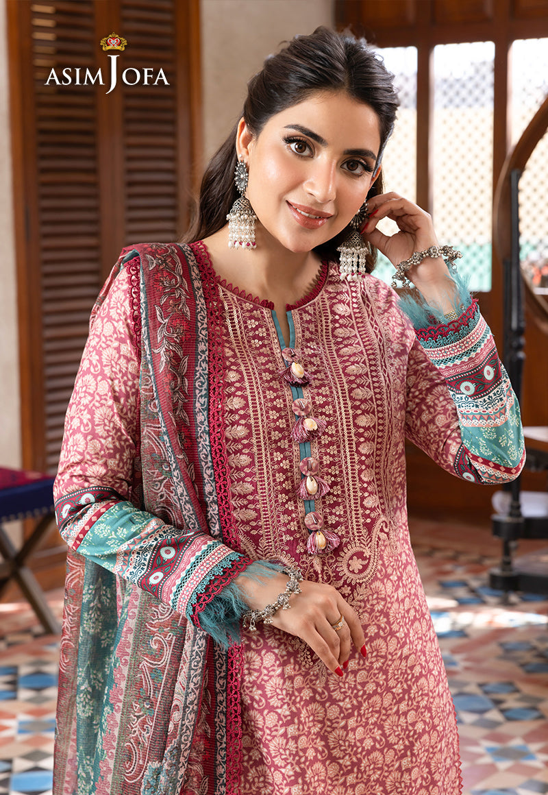 Asim Jofa Rania Pre-Winter '23 Ajrw-07 Embroidered Premium Winter Cotton 3 Pcs