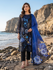 Dr Print 18 By Dr Haris Unstitched 3 Piece Lawn Suit-DPR-0154