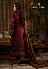Asim Jofa Kashmiri Taanka - Embroidered Shawl collection Ajkt-06 Embroidered Cotton Karandi 3 Pcs