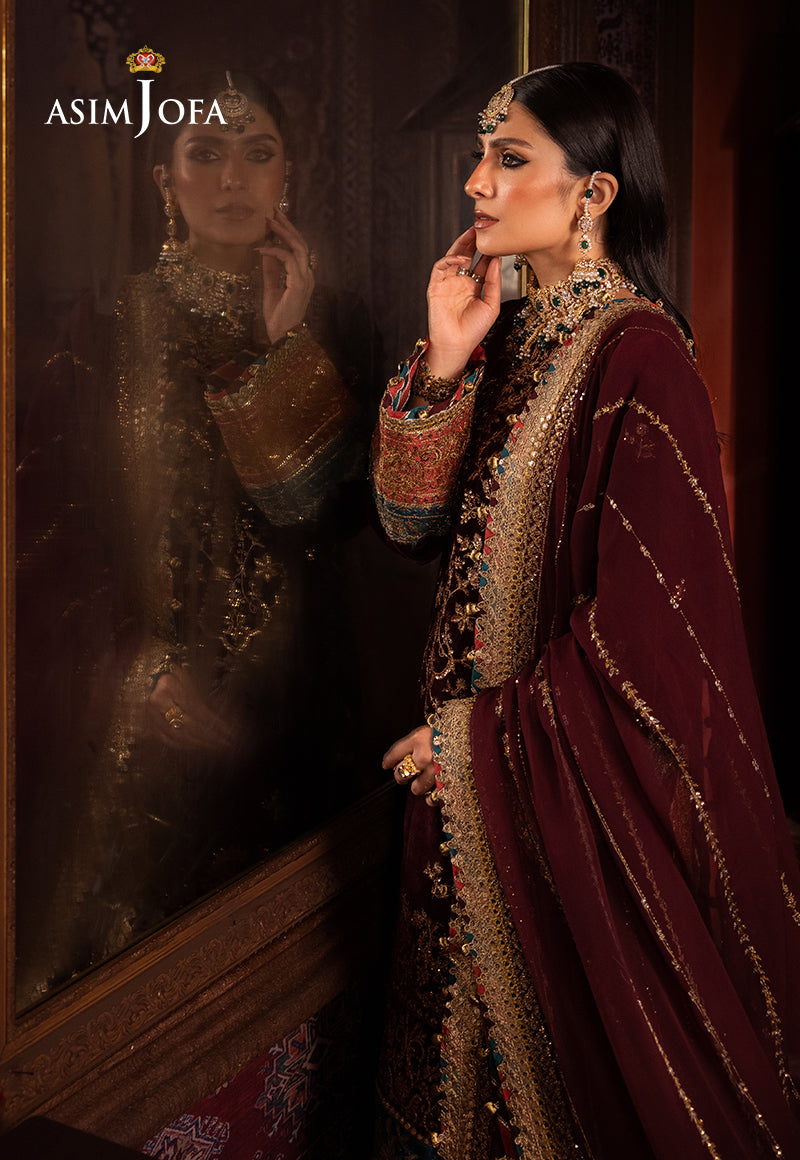 Asim Jofa Designers Limited Edition Ajmmd-09 Embroidered Velvet 3 Pcs