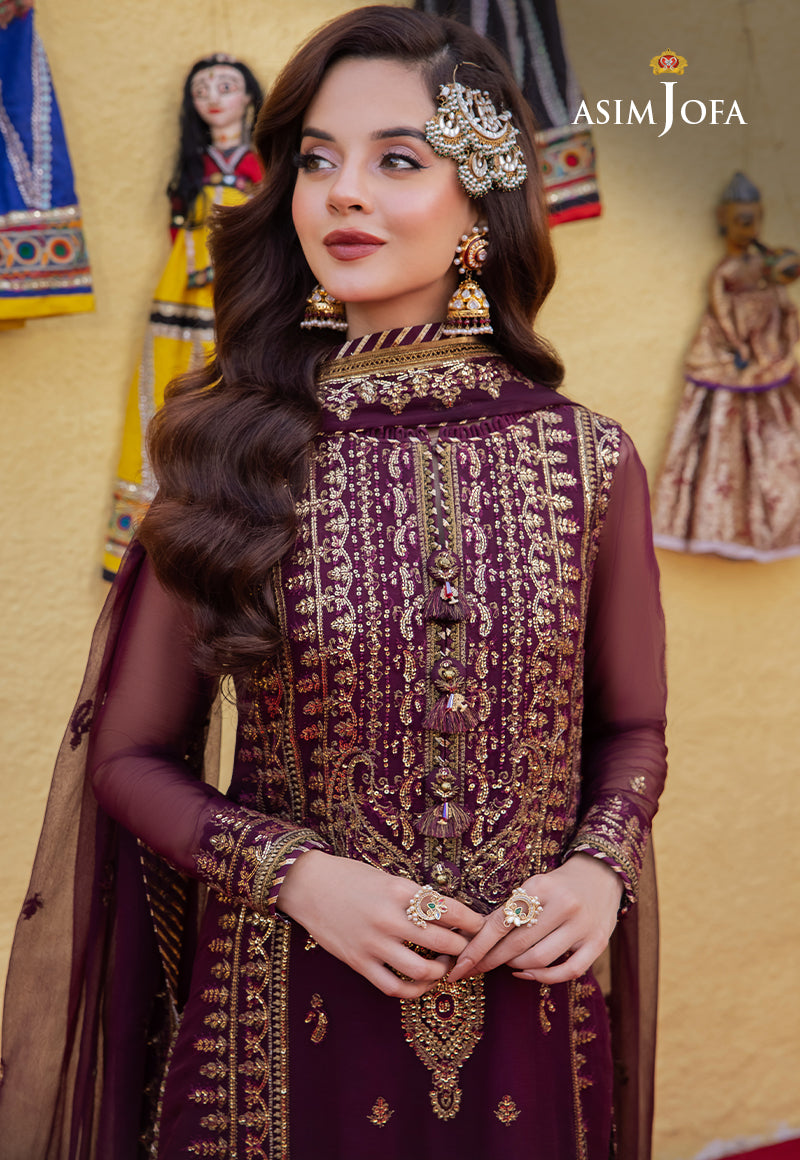 Asim Jofa Abresham '23 Ajab-03 Embroidered Chiffon 3 Pcs