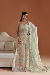 Celestique By Emaan Adeel Unstitched 3 Piece Wedding Formals Suit-AMARANTH