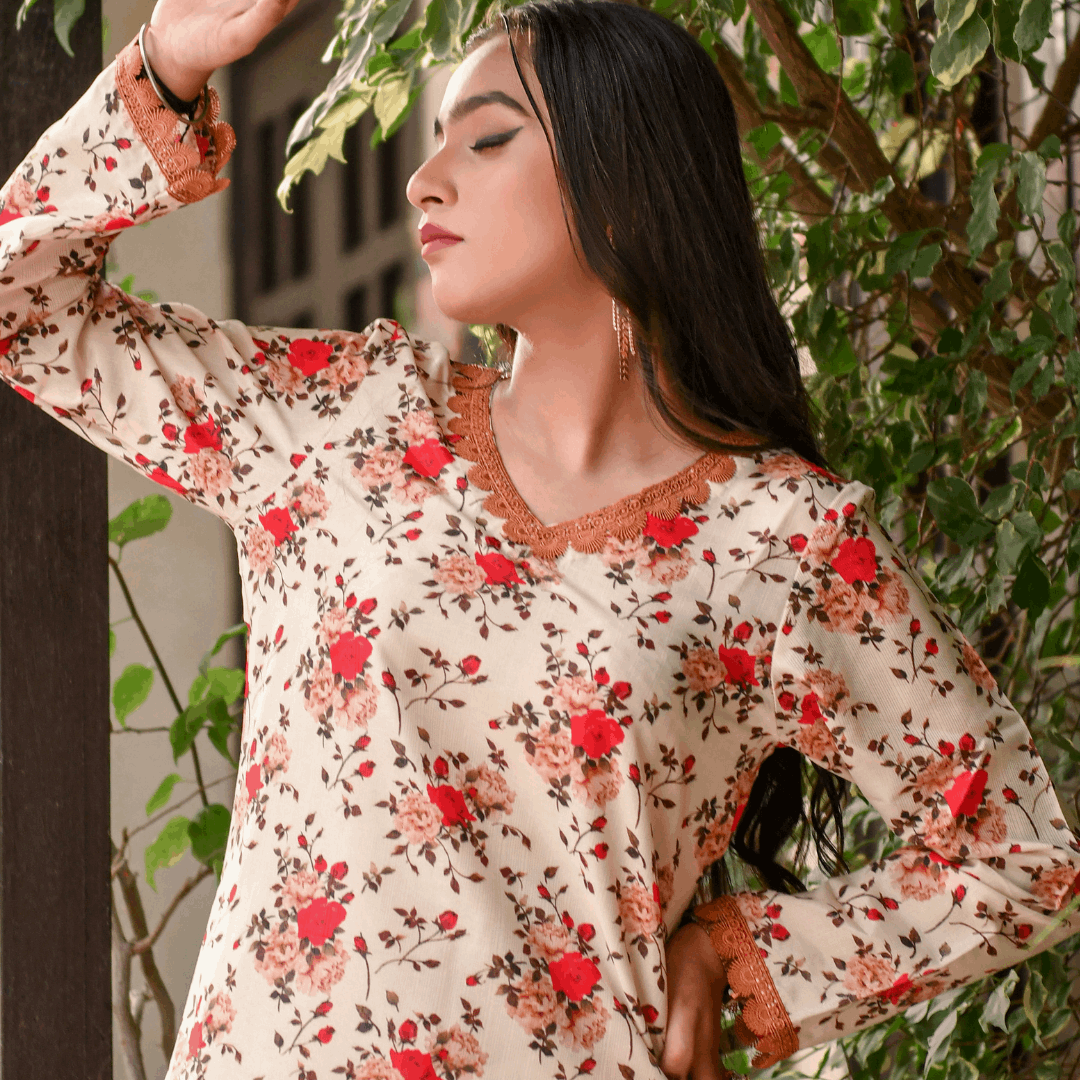 Florals & Printed By Hadar Official Stitched 3 Piece Lawn Collection-Juno - 3 PC printed