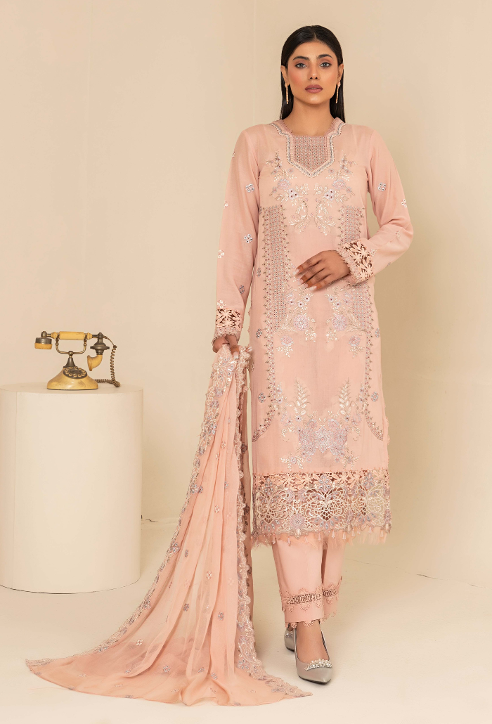 Flora By Humdum Unstitched 3 Piece Emb Lawn Collection'2024-FS-10