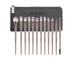 Muicin-Vegan Eyebrow Brush Set With Pouch - 12 Pieces