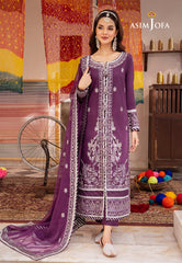 Asim Jofa Abresham '23 Ajab-08 Embroidered Lawn Silk 3 Pcs