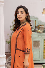 La Rossa Stitched 3 Piece Luxury Lawn Eid Edit Collection'2024-LE-24-14 Rust