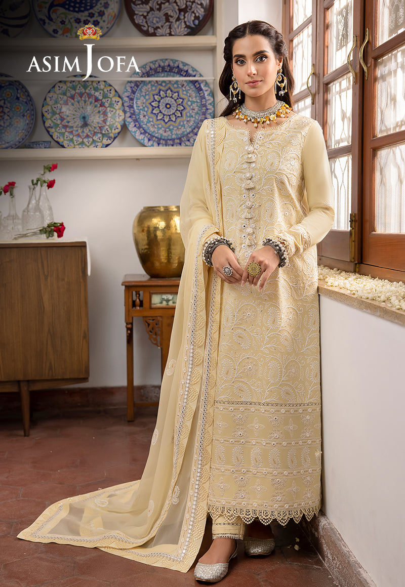 Asim Jofa Shadow Work '23 Ajsw-09 Embroidered Lawn Silk 3 Pcs